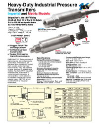 Thumbnail of document Data Sheet - PX51T6-5KGI Heavy Duty Press. Transducers w/Sealed SS Construction